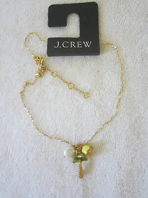 J Crew Beachy Charm Chain Pendant With Fresh Water Pearl NWT • $24.99