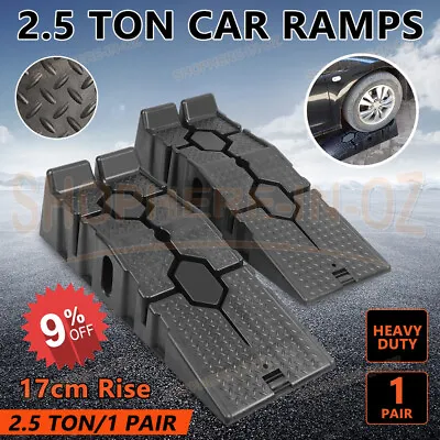 2.5 Ton Low Car Ramps Rise Antiskid Service Pp Non-skid Tread Pattern Heavy Duty • $102.59