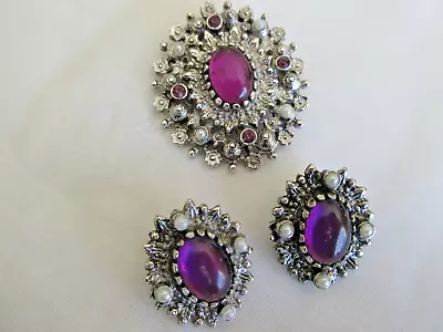 Vtg Sarah Coventry Pendant And Clip Earring Set • $4.99