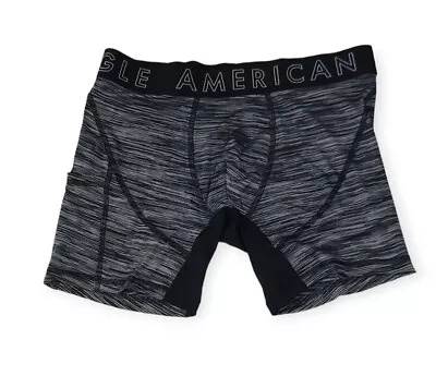 American Eagle Boxer Brief Underwear Mens Ball Pit Pouch Flex Charcoal 6” S • $11.98