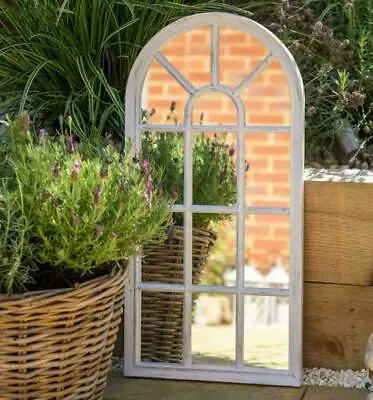 Rustic Look Window Style Arch Mirror Garden Home Wall Mounted Vintage Outdoor 69 • £24.99