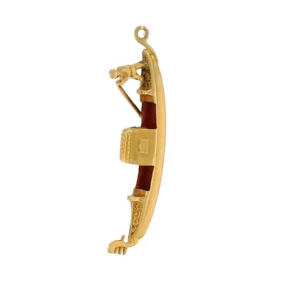 Yellow Gold Venetian Gondola Charm 18k Boat Transportation Venice Italy Pendant • $149.99