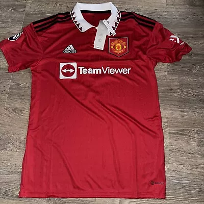 Man United Home Shirt Adidas 22/23 Size M Martinez 6 • £17.99