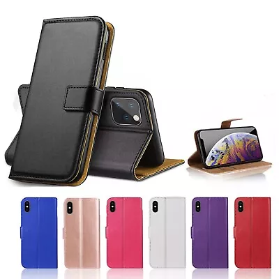 Case For IPhone 15 14 13 12 11 PRO XS MAX XR X 8 7 6 5 Leather Flip Wallet Cover • £3.80