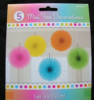 Paper Fans Decorations Wedding Birthday Hanging Party Decoration Marquee X 5 • £3.50