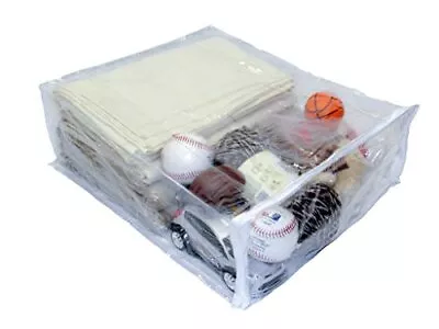 Heavy Duty Vinyl Zippered Closet Storage Bags (Clear) For Sweaters Blankets... • $18.76