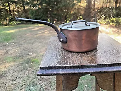 Mauviel Copper 4.875  Saucepan Made In France With Lid 2.7mm  Nickel Lining • $199.99