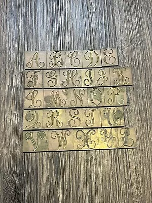 New Hermes Engravograph Uppercase Letters Engraving Font 1-1/4” Brass Plates • $119.99