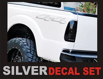 4x4 Truck Bed Decals SILVER (Set) For Ford F-150 And Super Duty • $11.99