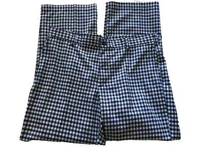 Men's Izod Golf Pants 36  X 30  Blue White Black Checks Polyester • $10.20