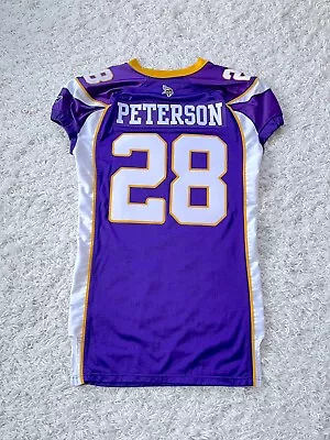 Reebok Team-Issued Minnesota Vikings Adrian Peterson NFL Authentic Jersey 52+6 • $91