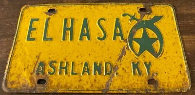 Vintage El Hasa Shriner Mason Booster License Plate Ashland Kentucky STEEL • $69.99