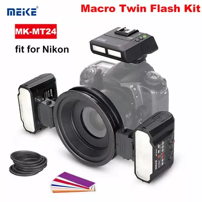 Meike MK-MT24 Macro Twin Flash Kit Dual Flash Speedlite For Nikon Camera DSLR • $319