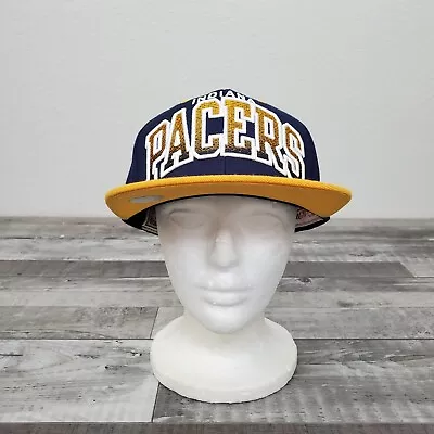 Indiana Pacers Spellout Snapback Hat Cap Hardwood Classics Mitchell & Ness NBA • $25