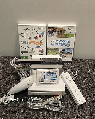 Nintendo Wii Console- 2x Games Cords HDMI Adapter Games- Great Condition • $100