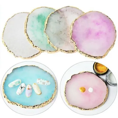 Resin Nail Art Painting Gel Palette Display Polish DIY Manicure Agate Plate NEW- • $5.03