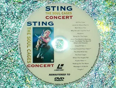 STING The Soul Cages Concert (1991) Netherlands (Remaster From LaserDisc To DVD) • $16.99