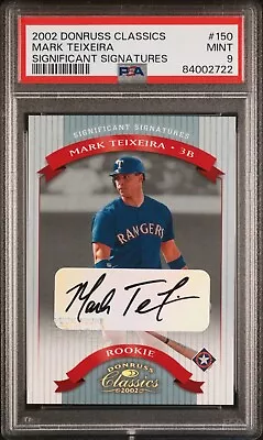 2002 Donruss Classics /200 Mark Teixeira Auto 150 PSA MINT Slab Graded RC Rookie • $67.77