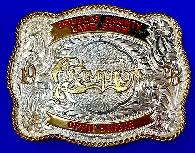 Douglas County Champion Trophy CO Lamb Show Montana Silversmiths Belt Buckle • $85