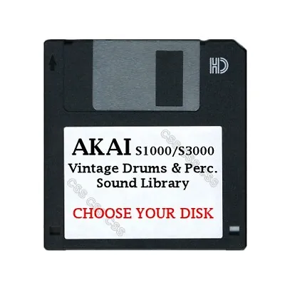 Akai S1000 / S3000 Floppy Disk Vintage Drums & Perc. Library Choose Your Disk • $10.98