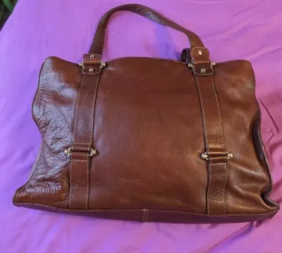 Vintage Liz Claiborne Women's Genuine Leather Satchel Purse 6 Pockets Organizer • $24.99