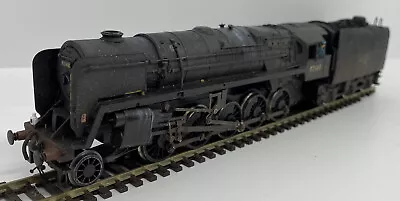 OO Gauge  2-10-0 B/R Black Class 9F 92148 Weathered Steam Locomotive • £44.99