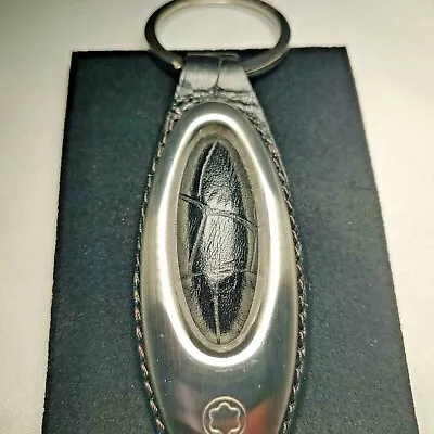 £172.24 • Buy Montblanc Jewllery | Key Ring Matsteel Oval With Black Alligator Printed Leather