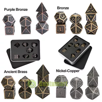 7Pcs/Set Metal Polyhedral Dice DND RPG MTG Role Playing & Tabletop Games 4Styles • $11.99