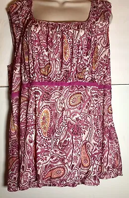 Venezia Womens Size 1x Top Pink Paisley Print Lined • $5.99