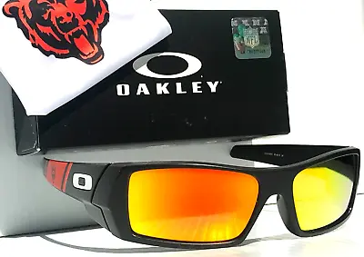 NFL Oakley Gascan CHICAGO BEARS Matte Black POLARIZED Galaxy Ruby Sunglass 9014 • $128.87