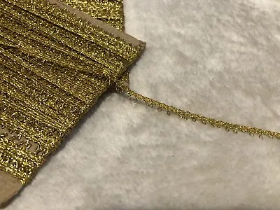 2 Meters 7mm Gold Braid Ribbon Gimp Lace Trim Sewing Rococo Chocker Per Meter • $2.20