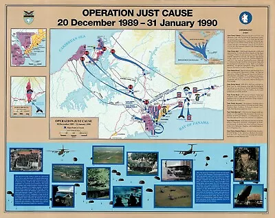 Operation Just Cause - Military War Map - American Invasion Of Panama Poster • $13.95