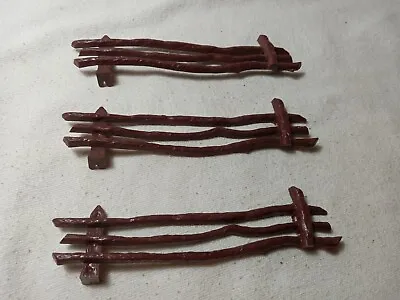 3 Vintage Marx Roy Rogers 6 Inch Brown Fence (408) • $5.99