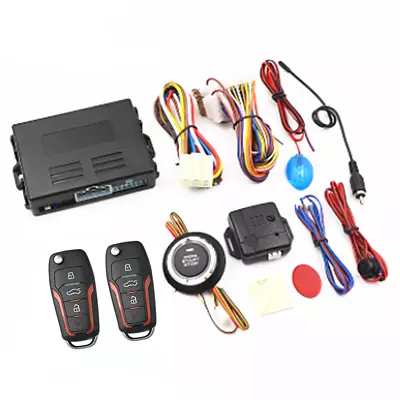 Wireless Dual Remote Car Ignition Switch Engine Start Stop Push Button Alarm Kit • $62.81