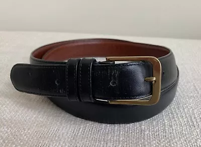 Coach Mens Belt Sz 42 Black Leather Solid Brass Buckle Vintage Made In USA • $29.99