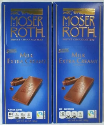 2 Moser Roth Premium Chocolate Extra Creamy Milk 5-bar 4.4 Oz Packs • $7.99