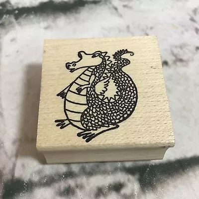 Dragon Rubber Stamp Mythical Fantasy Animal 1.75  Wood Mounted Crafts • $6.79
