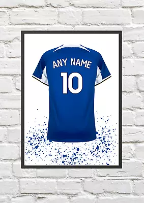 Chelsea Football Shirt Poster Personalised Art Print Son Gift 3 Sizes Available • £4.99