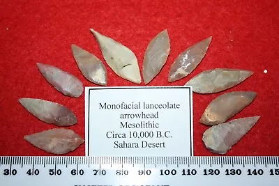 Mesolithic Stone Age Tool Arrow Head 10000 BC Monofacial Laceolate 1 Per Bid • $6.22