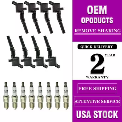 8X Ignition Coil Pack And Iridium Spark Plug For Ford F-150 4.6L DG508 SP479 USA • $52.94