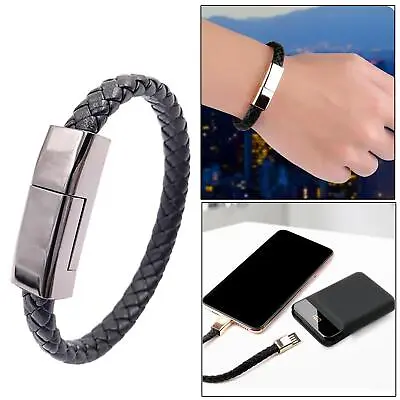 PU LEAther Bracelet Charger Cable Usb Bracelet Charger Data • $7.42