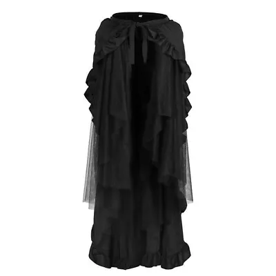 Fashion Womens Steampunk Gothic Skirt Victorian Ruffles Pirate Skirts Wrap Cape • $50.04