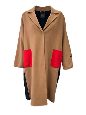 Marina Rinaldi Women's Camel Tenuta Wool Blended Patch Pockets Coat Size 20W/29 • $123.75