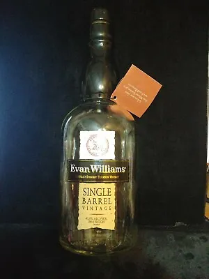 EMPTY 2011 Evan Williams Single Barrel Bourbon Bottle With Cap 10 1/2   750ml • $18.99