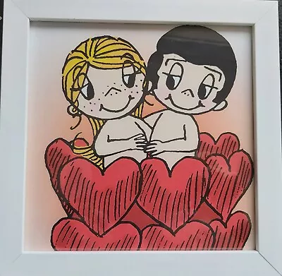 Love Is Kim Casali You And Me Valentines Red Hearts Together Frame 22x22cm • £14