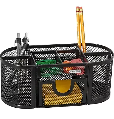 Rolodex Mesh Pencil Cup Organizer Four Compartments Steel 9 1/3 X 4 1/2 X 4 • $13.59