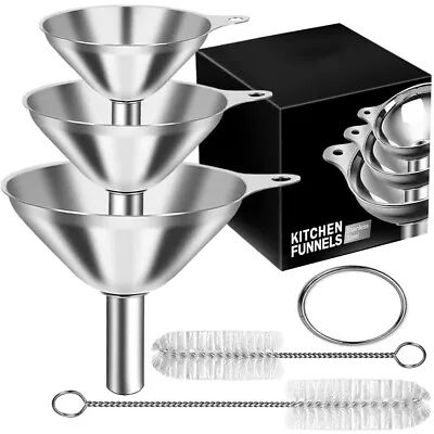 6 Pack Stainless Steel Funnel Food Grade Funnels For Kitchen Use Filling Bottles • $9.95