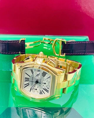 $28000 • Buy Cartier Roadster Xl Automatic Chronograph 18k Gold 2619 Mens Watch W/ Papers!!!