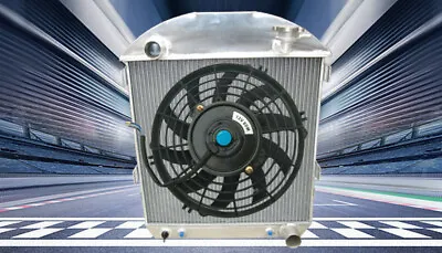 Aluminum Radiator+FAN FOR Ford Chev Chevy Engine Model T-Bucket Grill 1924-1927 • $177