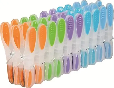 £2.99 • Buy 10x PLASTIC CLOTHES PEGS Soft Rubber Grip UV Protected Washing Line Dry Clips